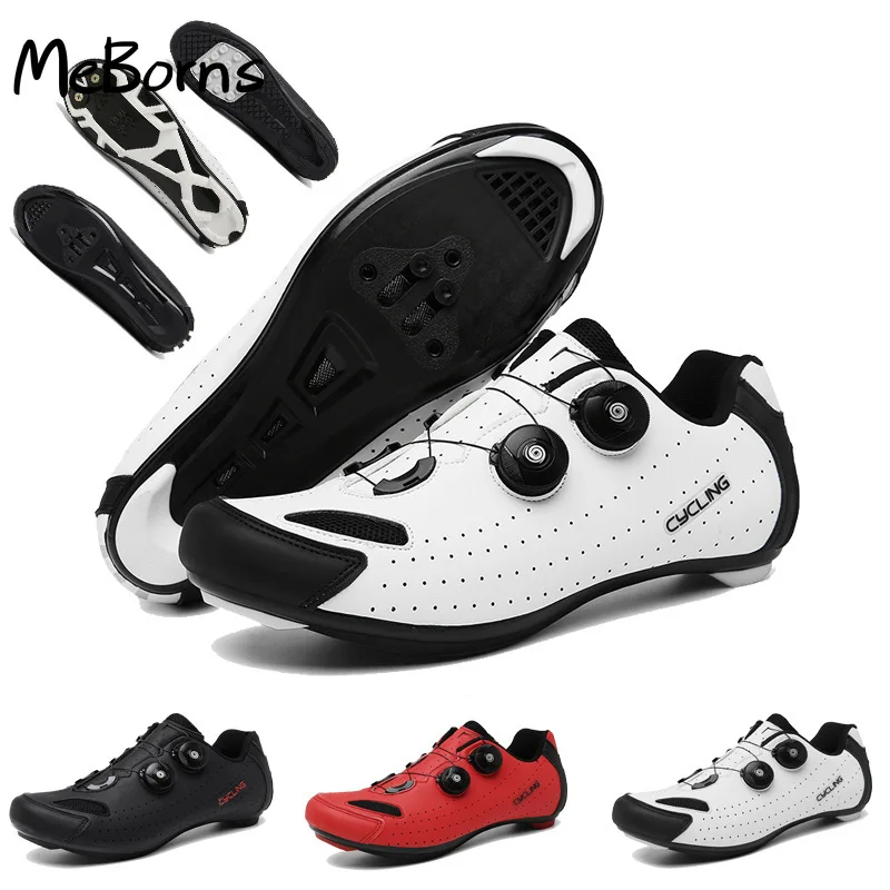 

Professional Road Cycling Shoes Sneaker White Mountain Bike Breathable Men Women Bicycle Racing Self-Locking Shoes