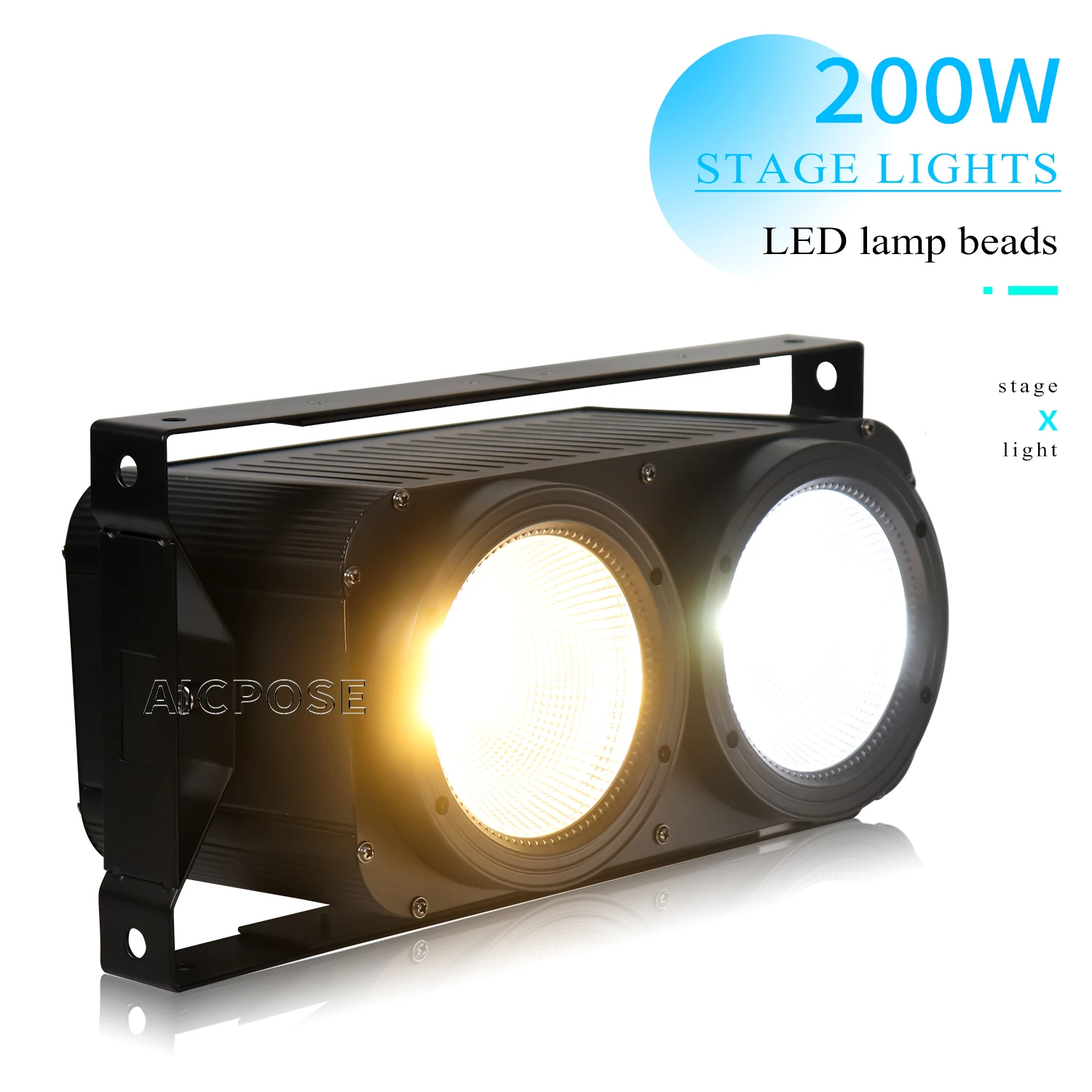 

200W LED COB 2 Eye 2x100W Audience Light Cool White/Warm White Stage Light DMX Stage Light Effects DJ Disco Equipment Lighting