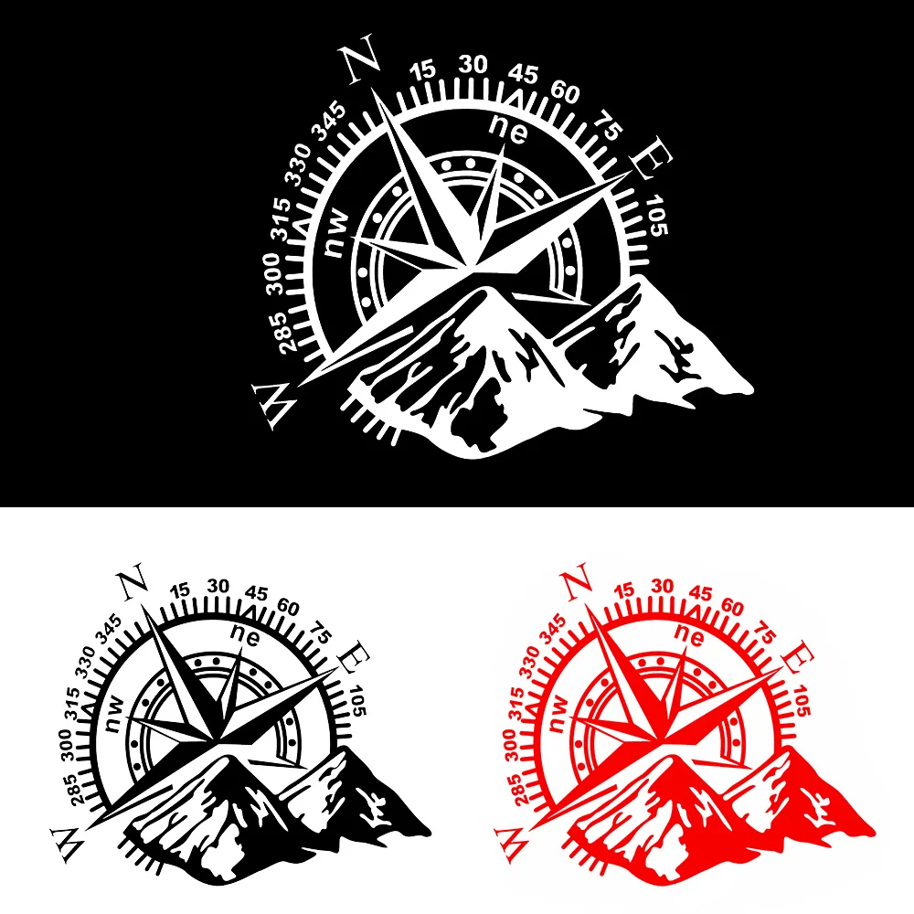 

Art Design Off-road Mountain Compass Car Sticker Funny Vinyl Car-Styling Decals For Auto Window Motorcycle Decor 60*50cm
