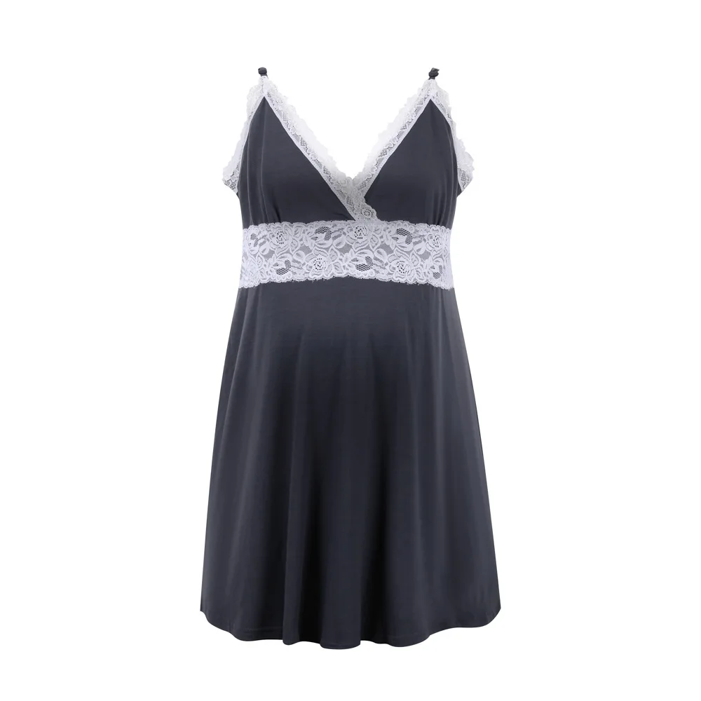 

Летние платья для беременных, одежда для кормления, кружевная одежда без рукавов с V-образным вырезом, Одежда для беременных, ночное платье д...