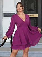 toleen women plus size large mini dress 2022 new summer sexy casual chic elegant long sleeve party evening wedding robe clothing