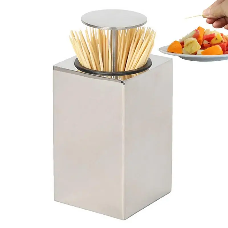 

Automatic Toothpicks Container Toothpick Container Dispenser Pressing Type Toothpick Holder Press Dispenser Toothpick Boxes For