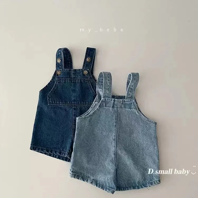 Korean Newborn Baby Denim Carrier Trousers Ins Style Spring And Summer Infant Boys And Girls Denim Shorts