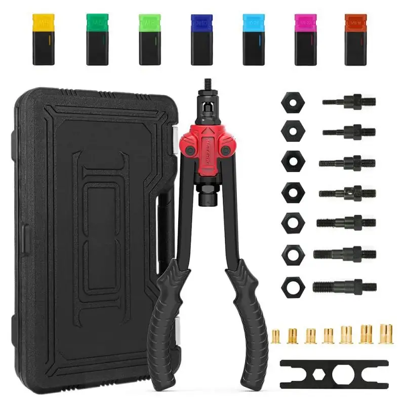 

2022 Meterk Professional Hand Rod Rivet Gun Setter Kit Hand-held Disassembly Tools Car Repair Car Repair 14”Rivet Nut Tool