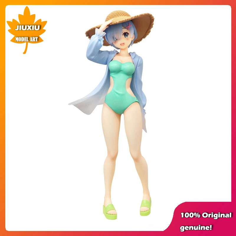 

FuRyu Original:Re:Zero Kawaii girl REM Summer trip 21cm PVC Action Figure Anime Figure Model Toys Figure Collection Doll Gift