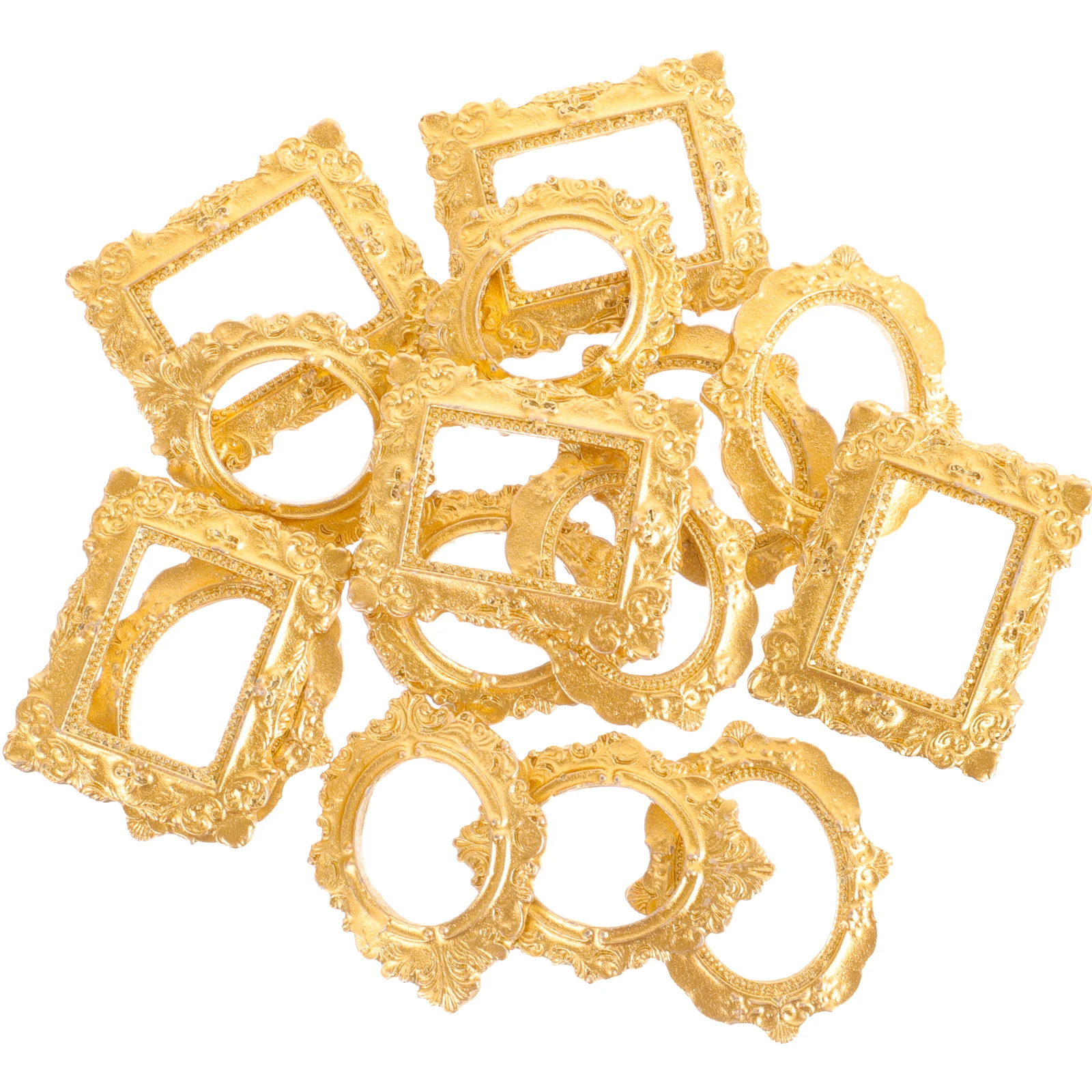 Мини-фоторамка из смолы золотого цвета