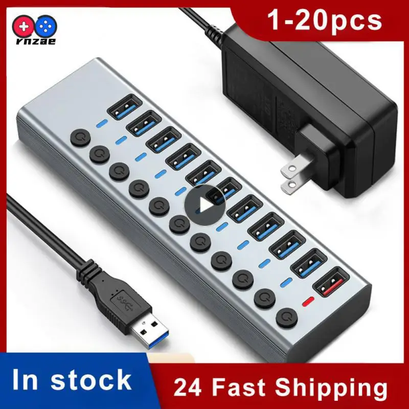 

Portable Data Transfer Usb 3.0 Usb Hub Splitter Aluminum Alloy Multiple Expander 5/8/11 Ports Usb Docking Station For Pc