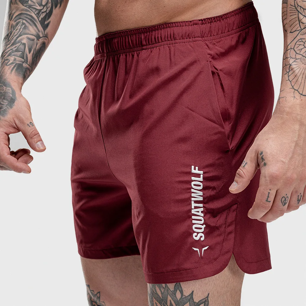 

New Men Gyms Fitness Shorts Mens Summer Quick-dry Casual Embroidery Short Pants Male Jogger Workout Beach Knee Length