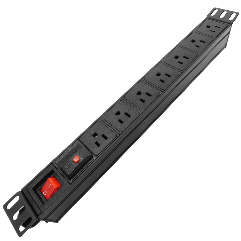 

PDU US overload protection Power Strip 7 AC Outlets Sockets with US PLUG 2M Extension Cable Electrical Socket aluminium alloy