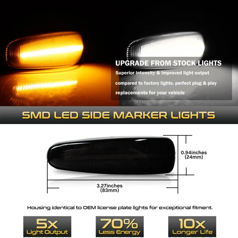 Для Mitsubishi Lancer Evo X Mirage Outlander боковые габаритные огни Янтарные последовательные