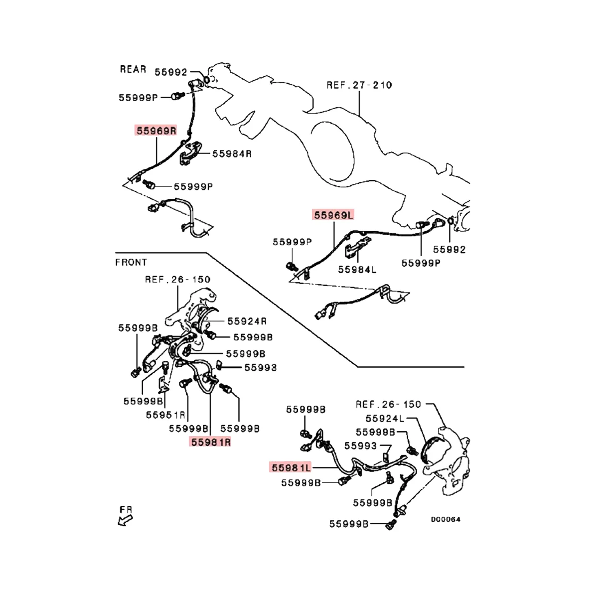 Датчик ABS для Mitsubishi L200 Pajero Sport 2005-2015 1 комплект/4 шт.