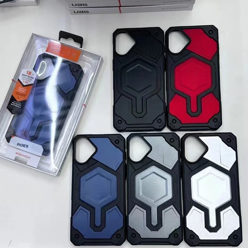 Кожаный чехол MagSafe BXU Monarch Pro AG для iPhone 16 Max Plus прочный магнитный оригинальный