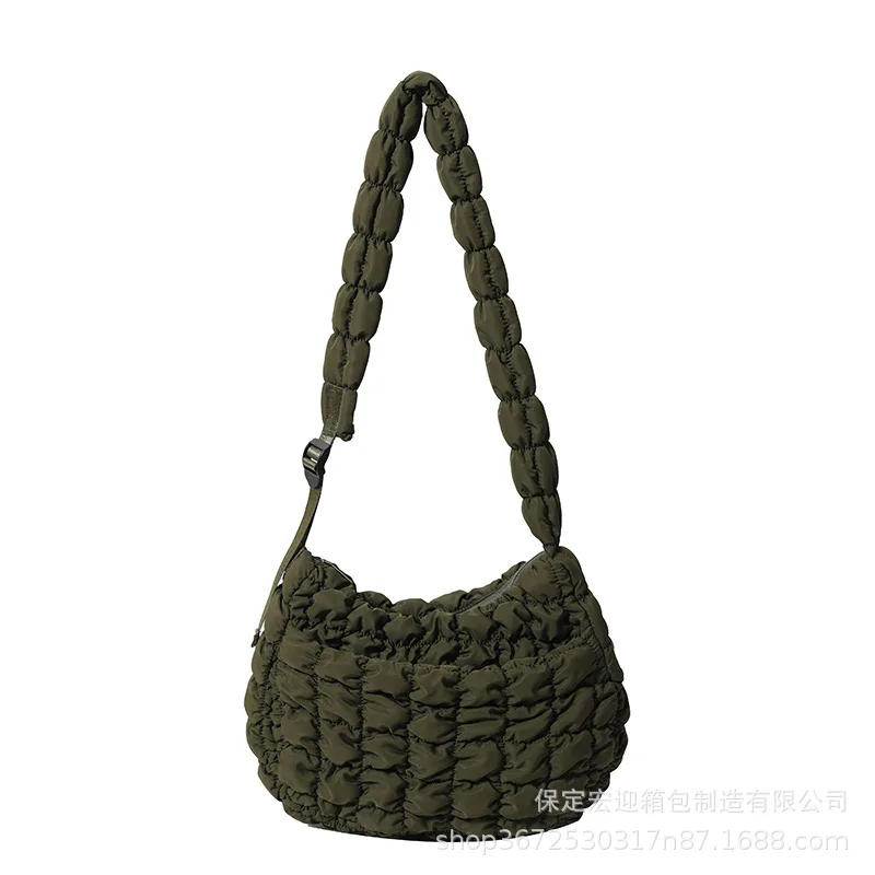 2024Новая плиссированная сумка-облако с несколькими карманами на плечо