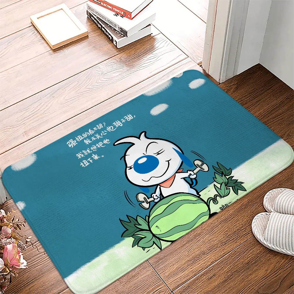 S-Simba Современный полосатый замшевый ковер с дизайном собаки противоскользящий