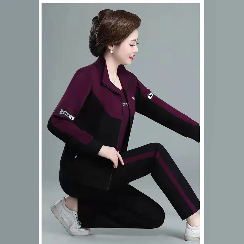 

Casual 2 Stuks Set Trainingspak O-hals Rits Lange Mouw Tops En Lange Broek Set Dames Outfits Katoen Sportkleding Vrouwelijke