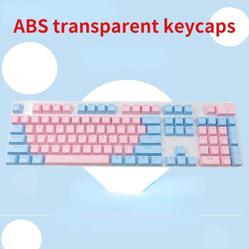 

108 Mechanical Keyboard Keycap ABS Light-transmitting Closed Keycap for 87 Black White 104 Two-color 980K Keyboard Keycap