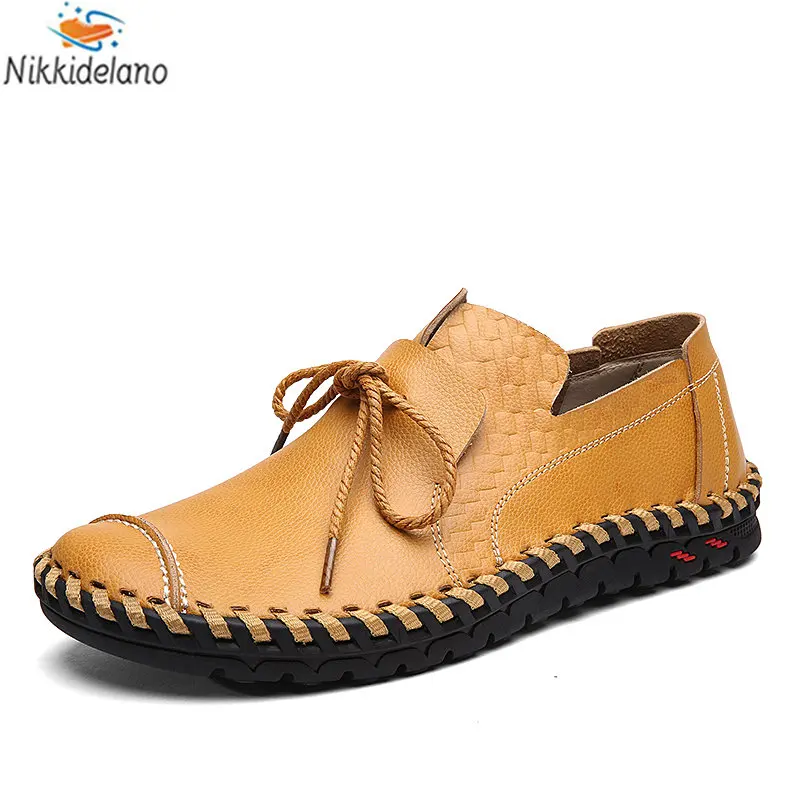 

New Man Casual Shoes 2023 Genuine Leather Men Shoes Mens Handmade Loafers Moccasins Comfortable Slip on Driving Shoes Big Size