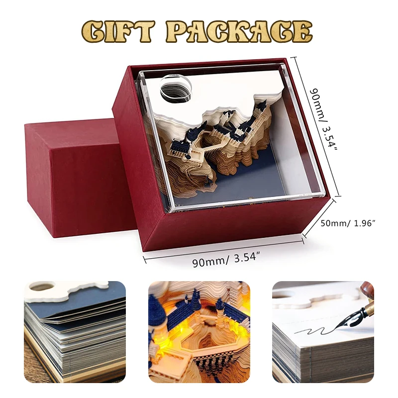 3D Волшебный замок-памятка с подсветкой отрывной бумажный дисплей