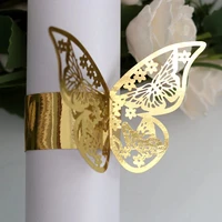 100pcs butterfly napkin rings wedding birthday christmas home dinner table decoration napkin rings holders party supplies favors