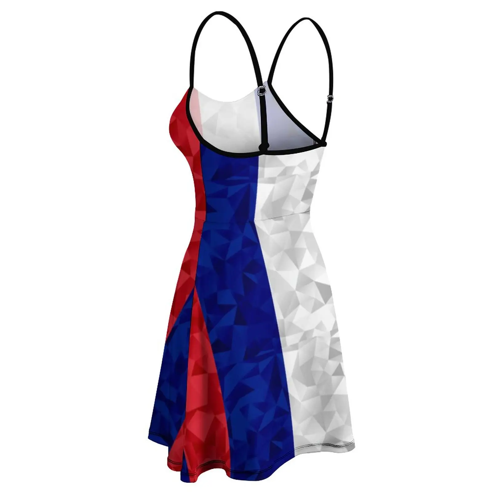 Экзотическое французское платье с французским флагом (20) женское на бретельках
