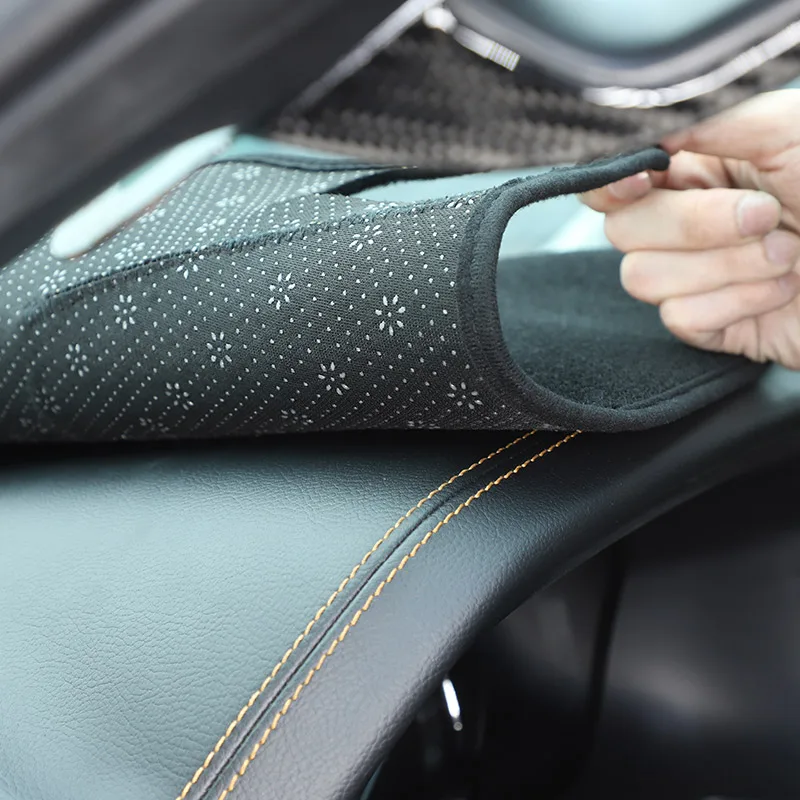 

For Ford Ranger Wildtrak 2015-22 Black polyester Car Decoration Dashboard light-proof pad Center console sun pad Car accessories