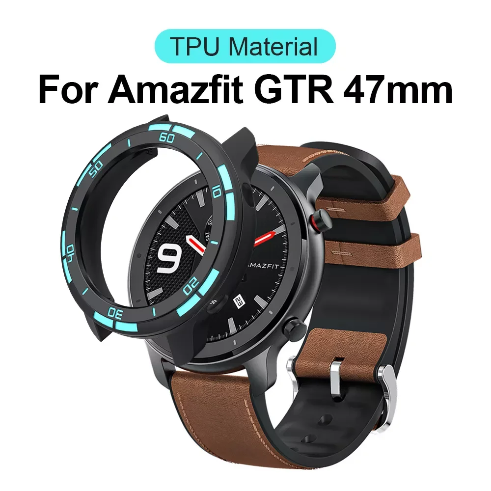 

Tpu Cover for Amazfit GTR 47mm Bumper Case Tough Armor Smart Watch Protector Case for Huami GTR 47MM Smartwatch Accessories