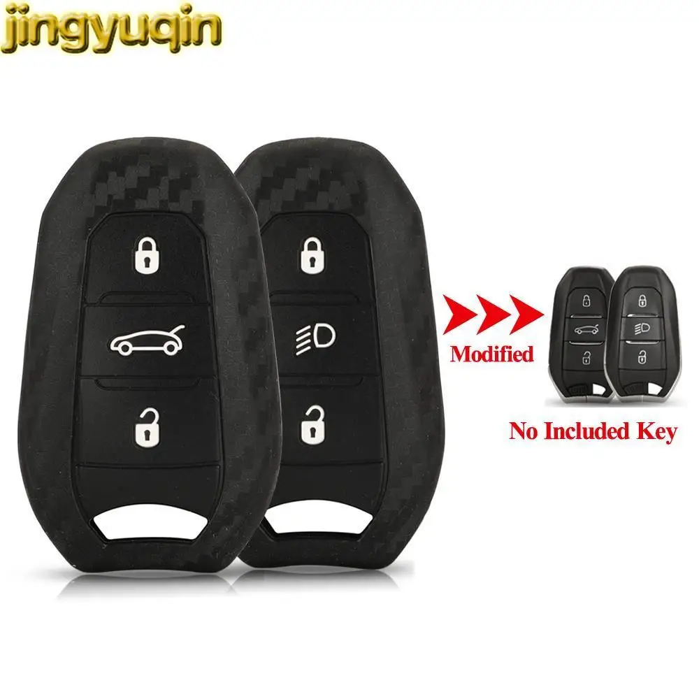 

Jingyuqin 15 шт. карбоновый силиконовый чехол для ключа для Peugeot 4008 5008 2008 408 508 3001 Citroen C3-XR C4L C6 C5X DS4 DS6 5LS DS3