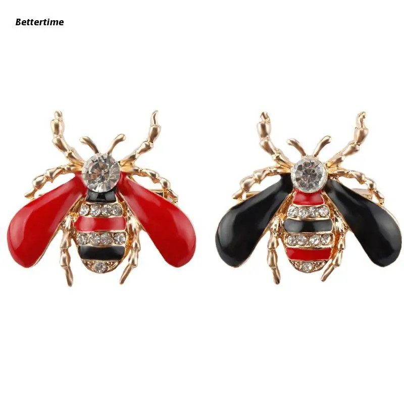 B36D брошь в виде пчелы с эмалью Стразы Жук медовый булавка Изысканная одежда