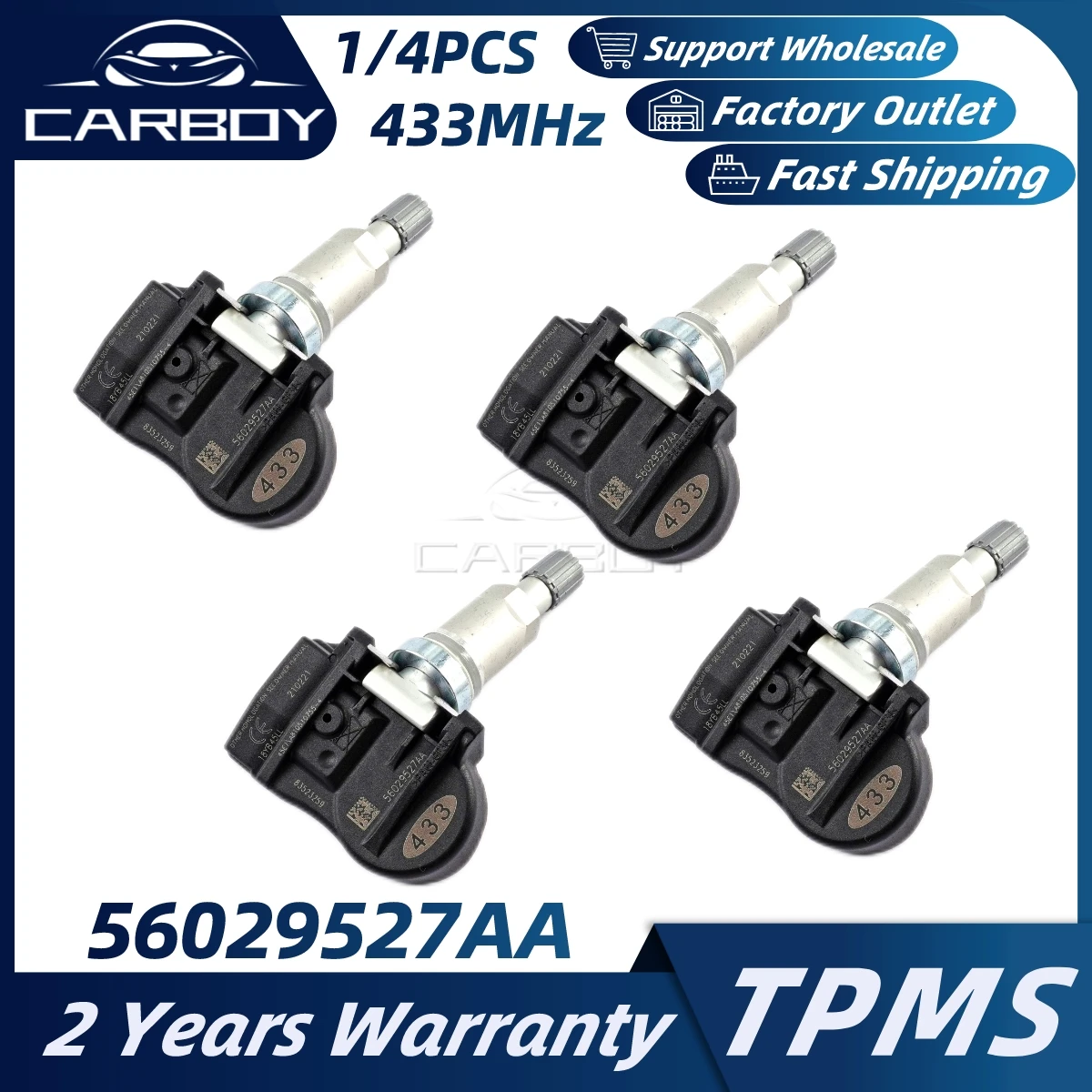 Датчик давления в шинах 56029527AA 68078768AC, 433 МГц, TPMS для Chrysler 200 300 Sebring Dodge Caliber