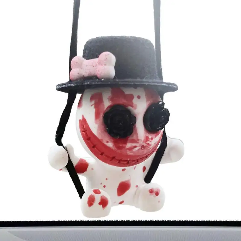 

Swing Skull Car Hanging Ornament Cool Skull Car Decor For Halloween Auto Hanging Interior Accessories Rearview Mirrors Indoor