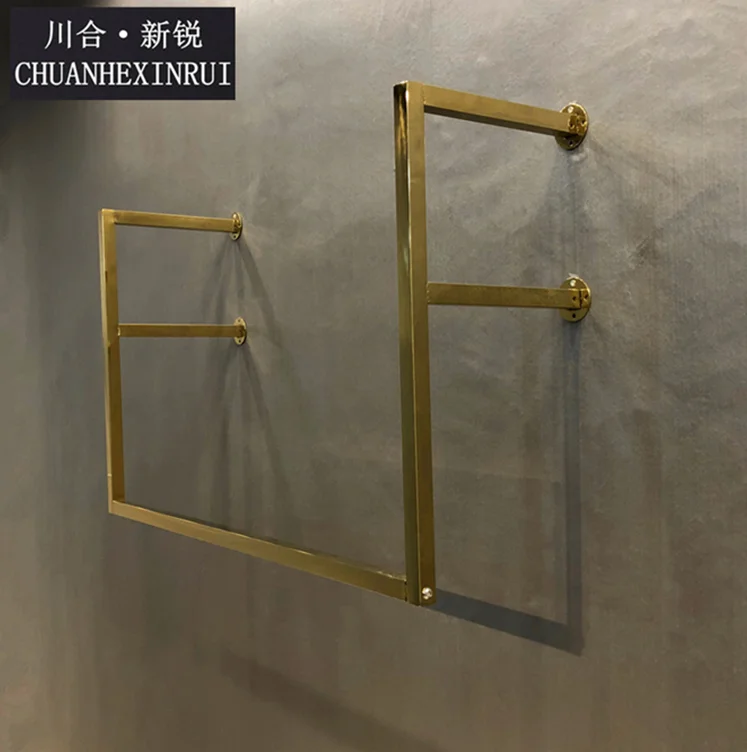 Подвесная квадратная Вешалка из нержавеющей стали и титана для женской одежды