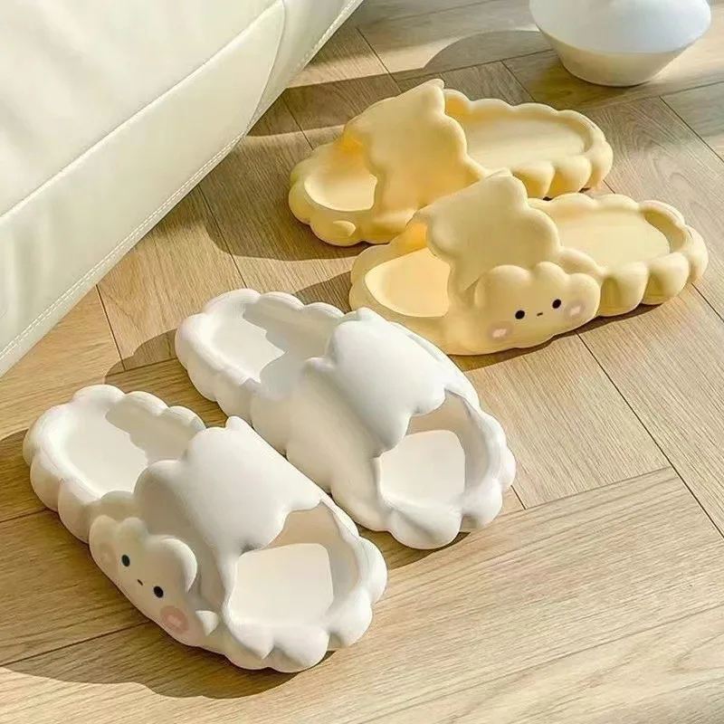 Cartoon Cloud Women Slippers Summer Sandals Men Couples Outside EVA Thick Bottom Non-slip Sole Casual Beach Shoes Home Slippers