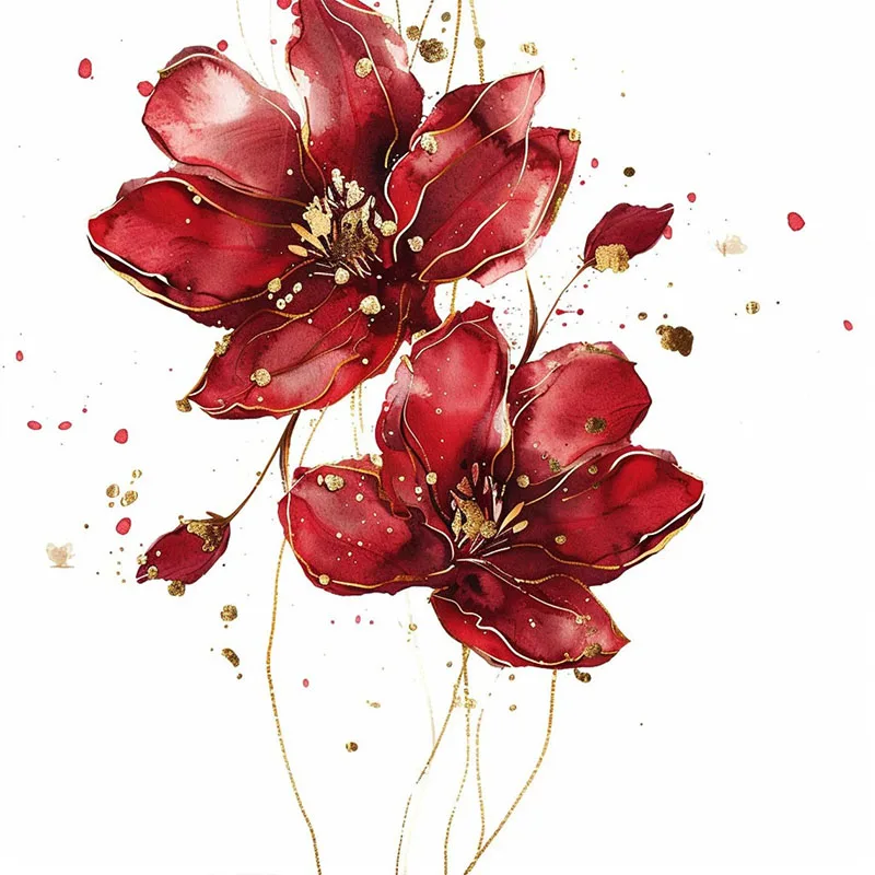 

Наклейка на унитаз Red Flowers