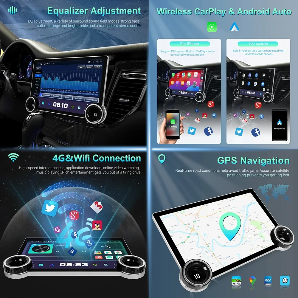 Фото Беспроводное авторадио CarPlay Android 14 для Mitsubishi Outlander 3 2012-2018 4G Автомобильный мультимедийный GPS 2din №4