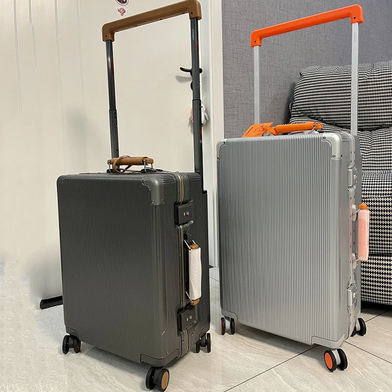 

High-end fashion aluminum frame luggage export Japan super quiet universal wheel travel box 20 "men's and women's pull rod box