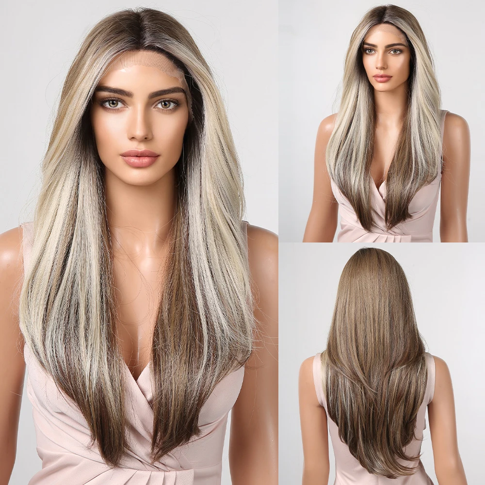 

Женский синтетический парик с длинными прямыми волосами