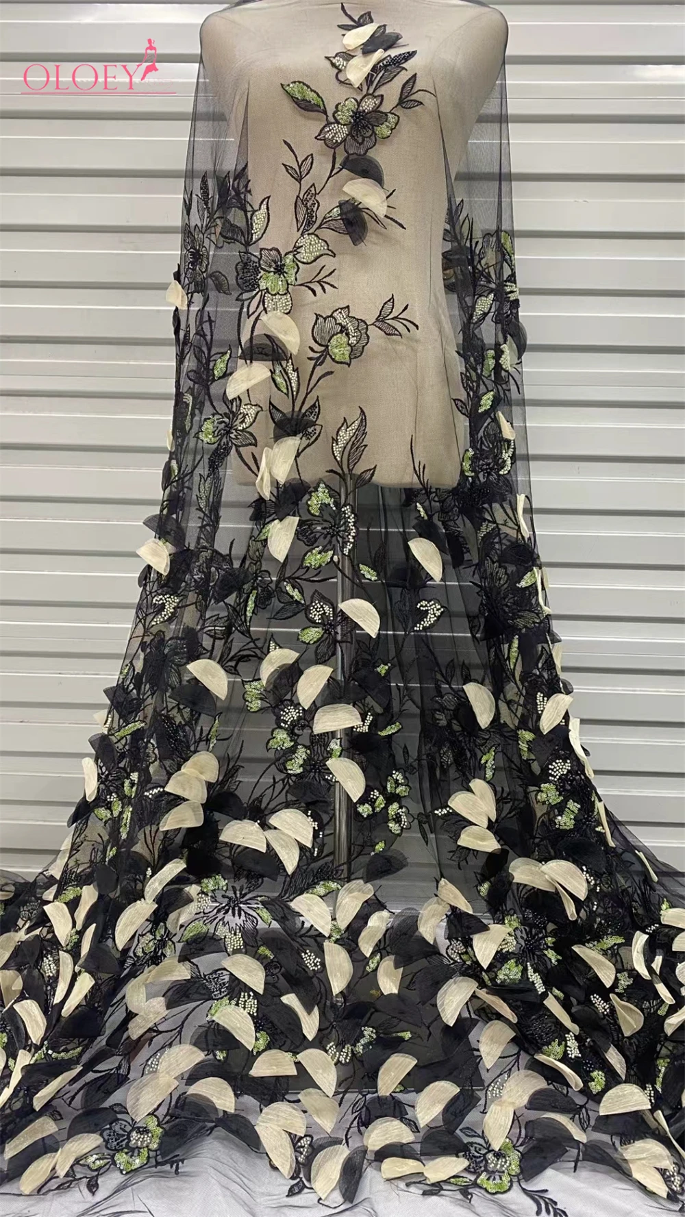 Высококачественная африканская нигерийская элегантная 3D вышитая ткань 2024