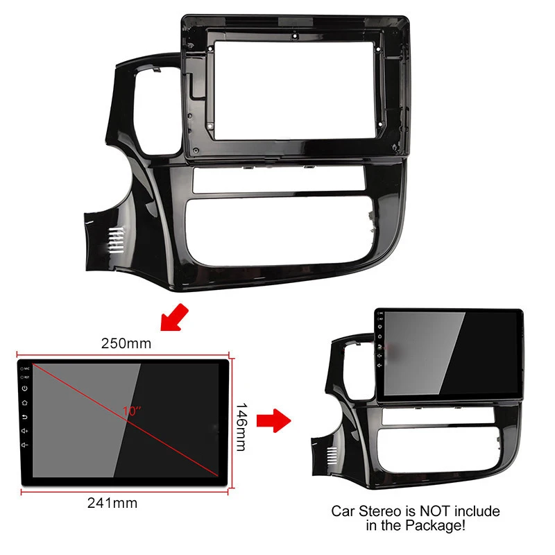 

2 DIN10.1 Inch Car Radio Fascias Panel for MITSUBISHI Outlander 2015 2016 2017 2018 2019 Dashboard Frame