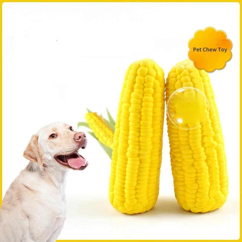 

Pet Toys Rubber Squeaky Toy Bite-Resistant Clean Dog Chew Puppy Training Toy Soft Corn Pet Supplies Non-Toxic Dropshipping
