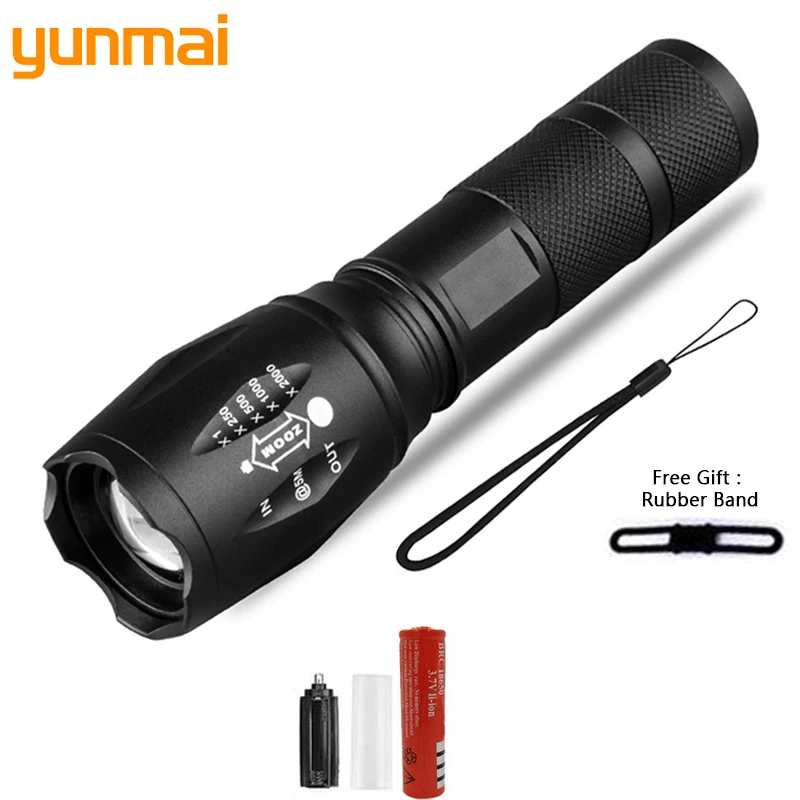 

Waterproof for Hunting Lantern Bright XP-G V6 Tactical LED Flashlight Bike Light 5 Mode Zoomable Torch 18650 Battery 3000 Lumens