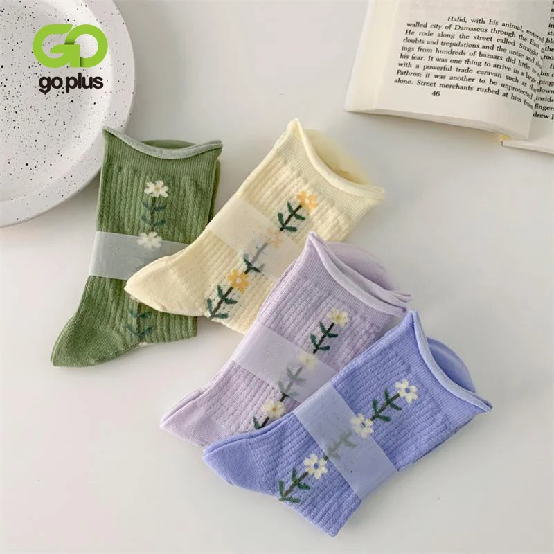 

GOPLUS Short Socks Floral Women's Harajuku Summer Socks Hollow Out Sock Sokken Vrouwen Calcetines Cortos Skarpetki Damskie