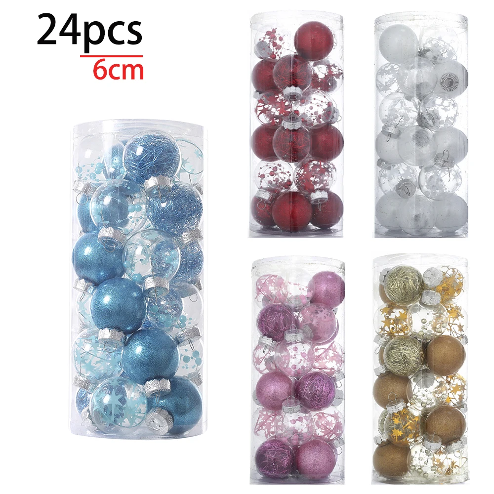 

24 шт., Новогодние подвески для ёлки, 6 см
