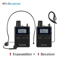 RC2401 Portable Audio Tour Guide System 1Transmitter+1 Receiver With Microphone Earphone For Church Travel  Agency Educational