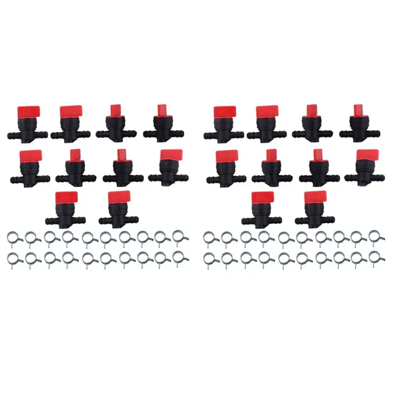 Фото A20F-20PCS 494768 698183 Клапан отключения подачи топлива с зажимом для топливной магистрали 1/4 дюйма Briggs & Stratton Murray Toro для газонокосилок и тракторов №1