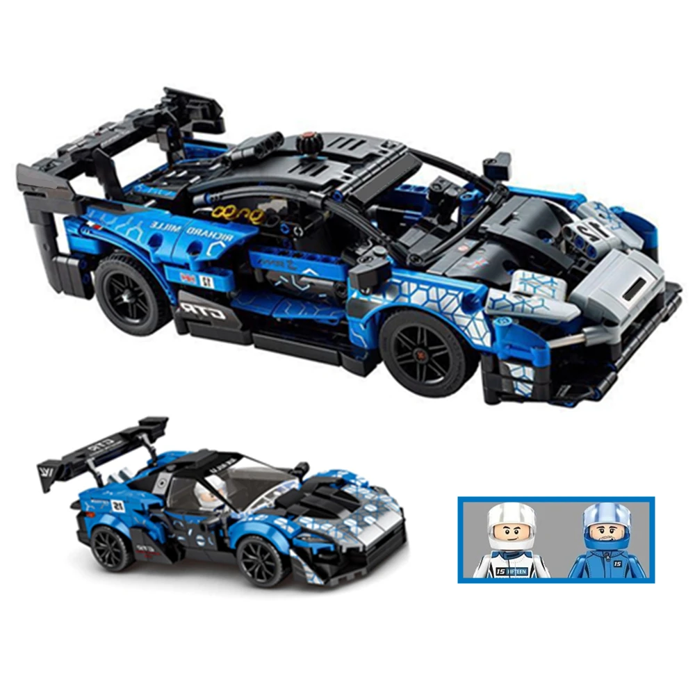 

FIT 42123 Speed Champions Mclarened Senna GTR Pull-Back Racing Sports Car Building Blocks Vehicle Figures Bricks Model Toys Kid