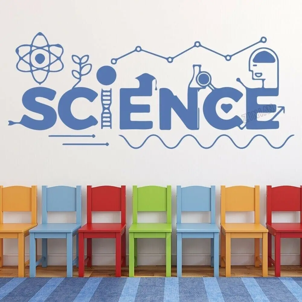 Искусственная наклейка, научный учитель, Виниловая наклейка на стену для комнаты, искусство, слова, настенная бумага, декор Y028