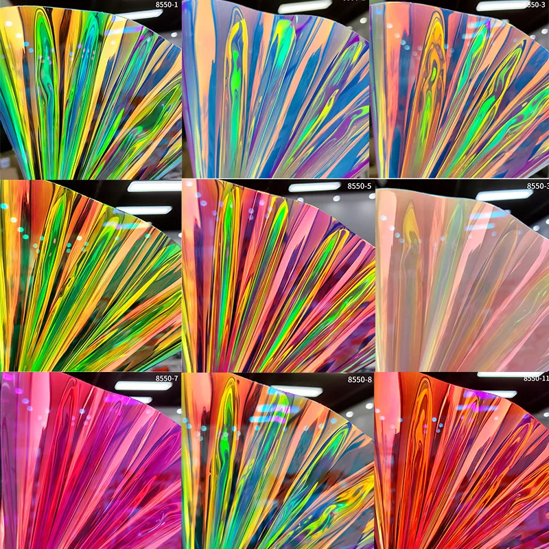 

Illumination Transparent Faux Leather Sheets TPU neon Vinyl Film For notebooks covers upholstery DIY Making Hair Bow Ribbon