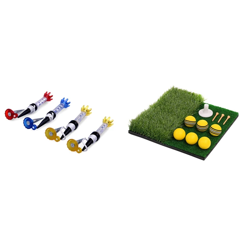 

70mm Magnetic Golf Ball Holder Tees Golf with Golf Hitting Mat Golf Practice Turf Grass Mat with Golf Training Ball