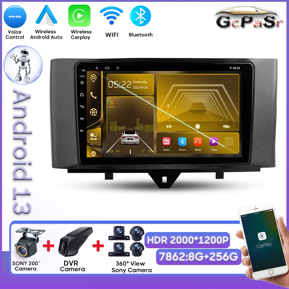 Автомобильный DVD для Mercedes Benz Smart Fortwo 2 2010-2015 Стерео головное устройство без 2din Bluetooth