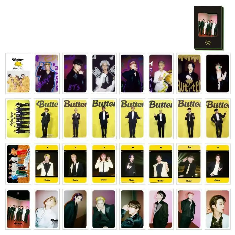 

KPOP Bangtan Boys Butter Photo Card LOMO Card Photo Photo Polaroid New Album Photo Photo Poster Cosplay Gift JIN Fan Collection